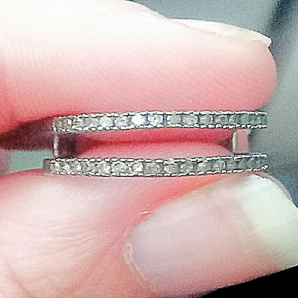 Sterling Silver Diamond Ring Guard - Picture 2 of 4